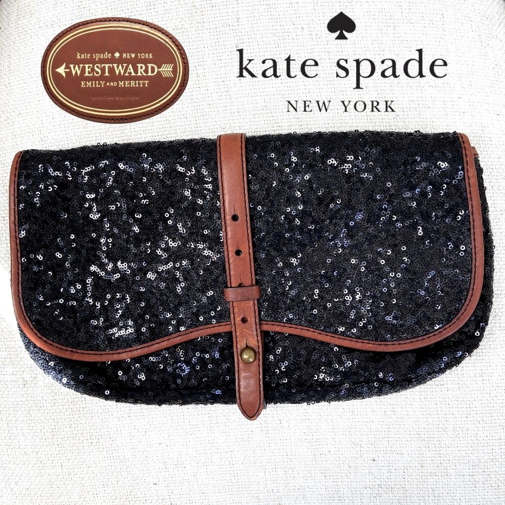 Kate Spade Bag Westward Emily Meritt Ingenue Black Sequin Leather